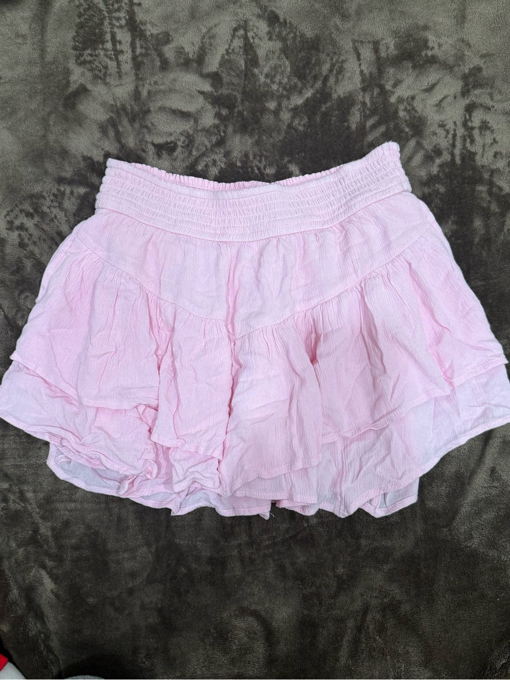 Hollister Baby Pink Tiered Ruffle Skater Mini Skirt